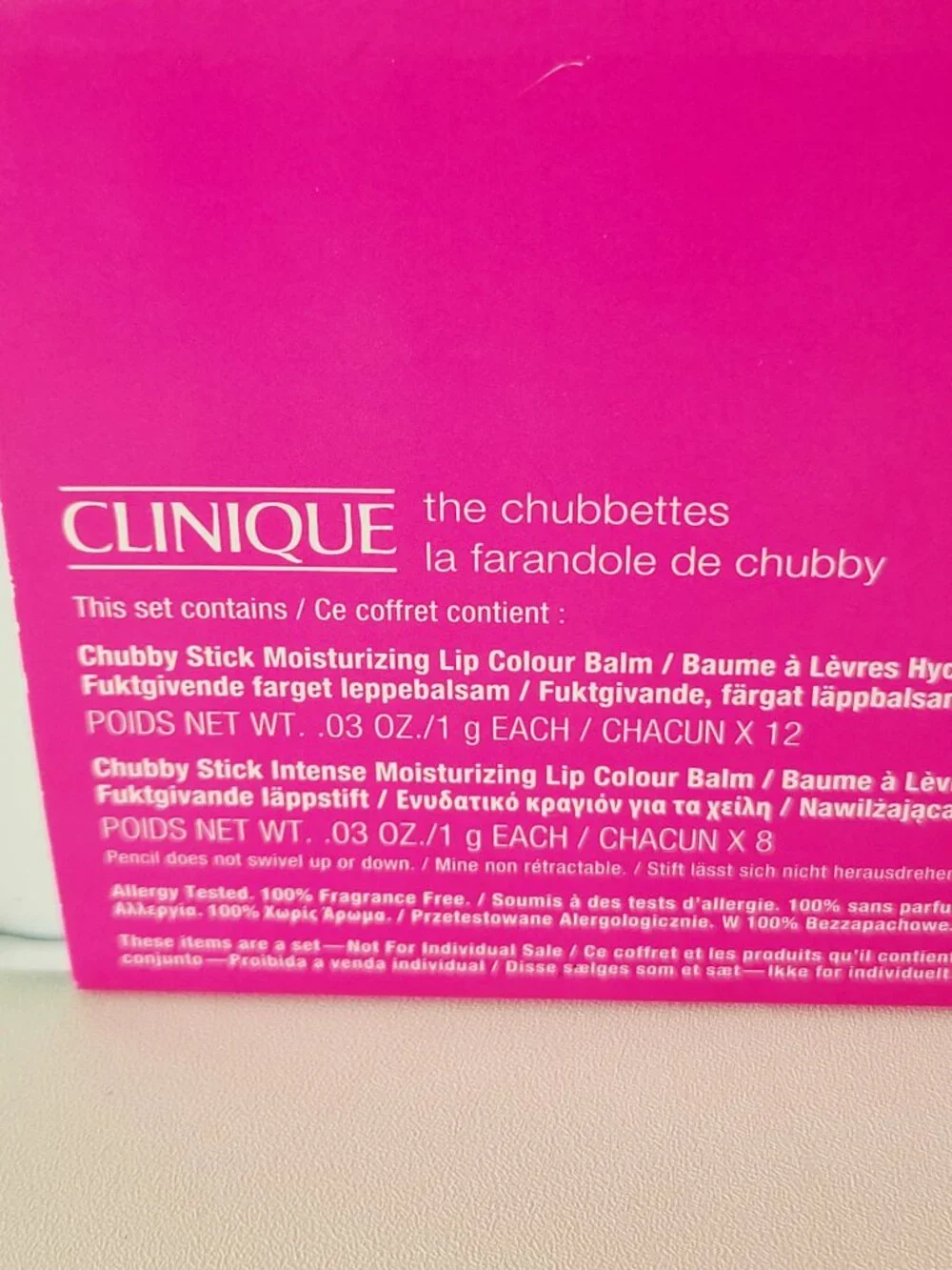 CLINIQUE The Chubbettes 20pc Chubby Stick Moisturizing Lip Colour Balm MINIs Set